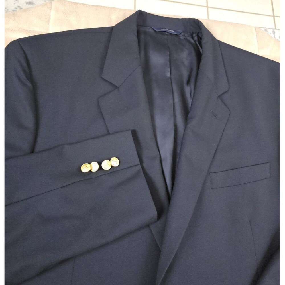 Brooks Brothers Loro Piana Wool Blazer 44L Navy Gold Buttons Repair Upcycle